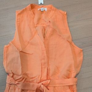 Sleeveless Orange Blouse